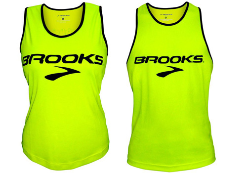 brooks running vest yellow